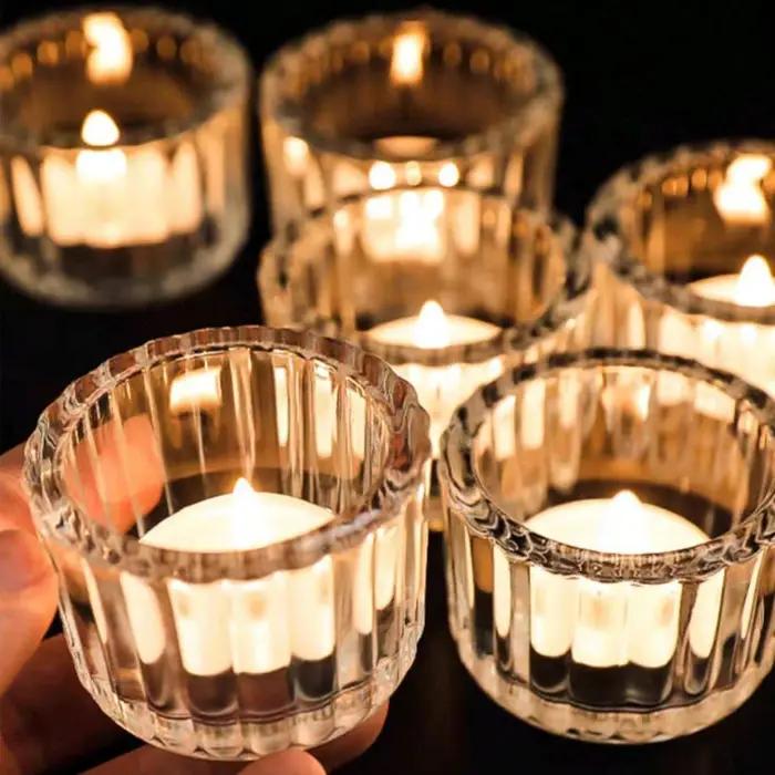 Photophore en verre moderne transparent pour décoration de table mariage anniversaire festival activités religieuses intérieur élégant