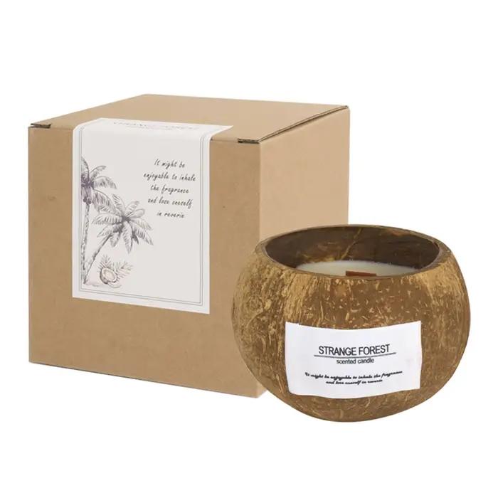 Bougie d'aromathérapie en coquille de noix de coco huile essentielle parfum de cire végétale Premium compagnon de maison pour la détente et la relaxation à offrir pour divers événements