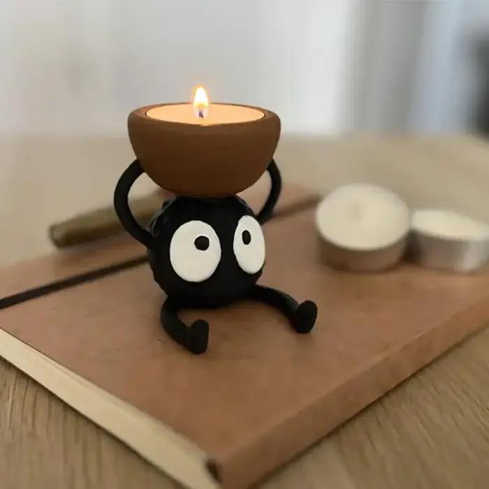 Bougeoirs mignons briquette attrayante robustes et durables pour décoration de maison intérieure polyvalents pour toutes les saisons et occasions spéciales