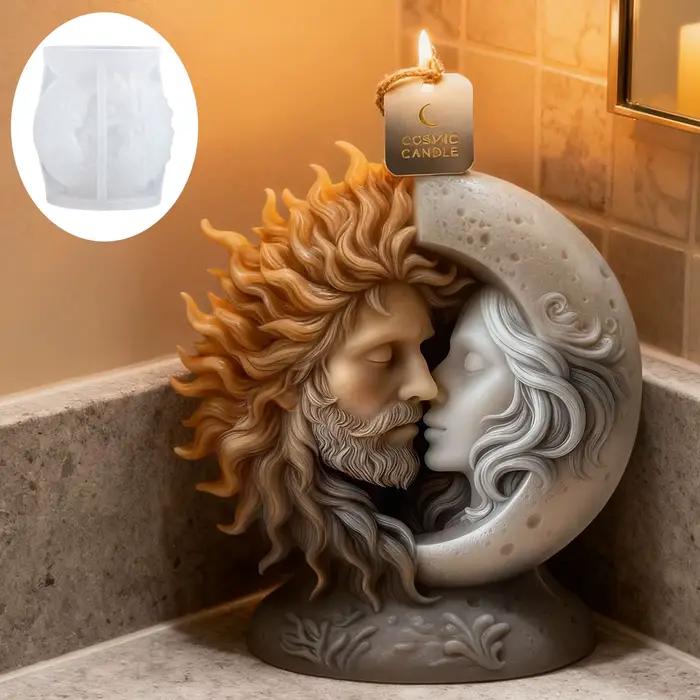 Le romantique moule à bougie enveloppant le soleil et la lune est exquisitement conçu et fait un choix élégant pour les