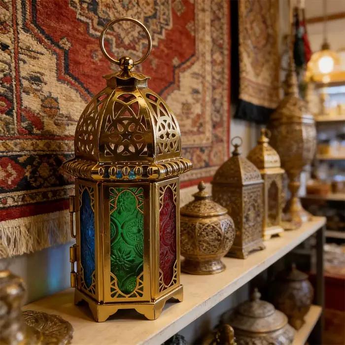 Lanterne suspendue vintage en métal avec style château européen doré pour décoration de mariage et maison romantique