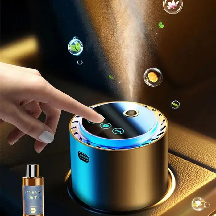 Diffuseur de parfum de voiture écran tactile avec huile essentielle automatique pour éliminer les mauvaises odeurs et créer une atmosphère apaisante pour les longs trajets et les voyages d'affaires