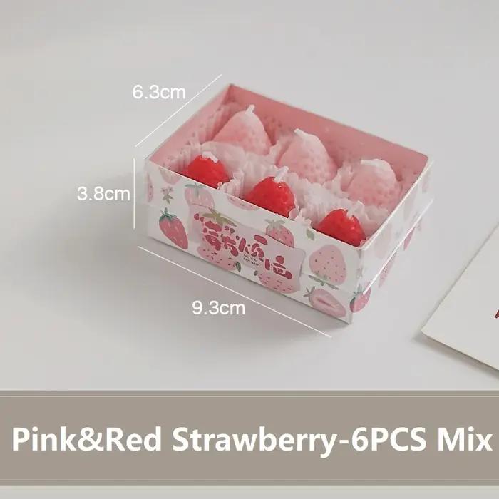Boîte cadeau de 4/6/9 bougies parfumées en forme de fraise