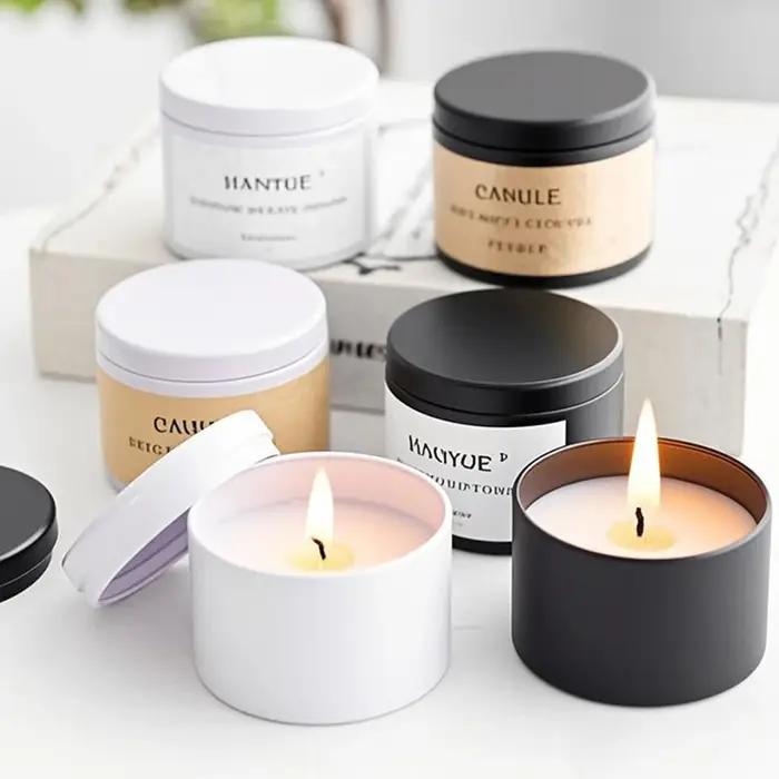 Conteneurs de bougies vides en métal 24 pièces/boîte