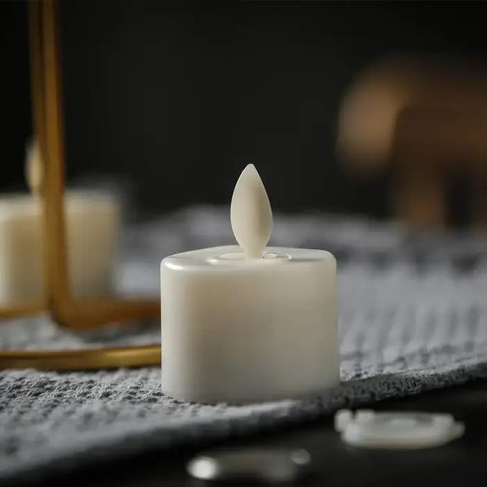 Bougies chauffe-plat LED à mèche mobile blanc chaud