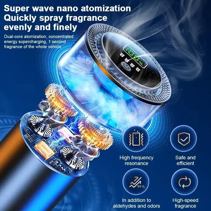 Désodorisant aromatique pour voiture avec lumière ambiante, parfum océan, contrôle intelligent, concentrateur réglable, disponible en différentes couleurs pour améliorer l'atmosphère de votre véhicule et de votre maison