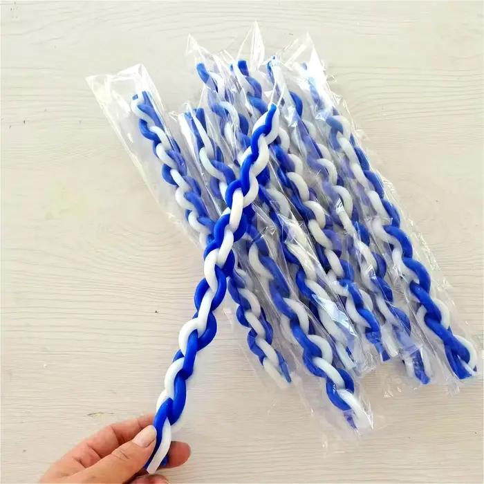 1 paquet de bougies tressées blanches et bleues