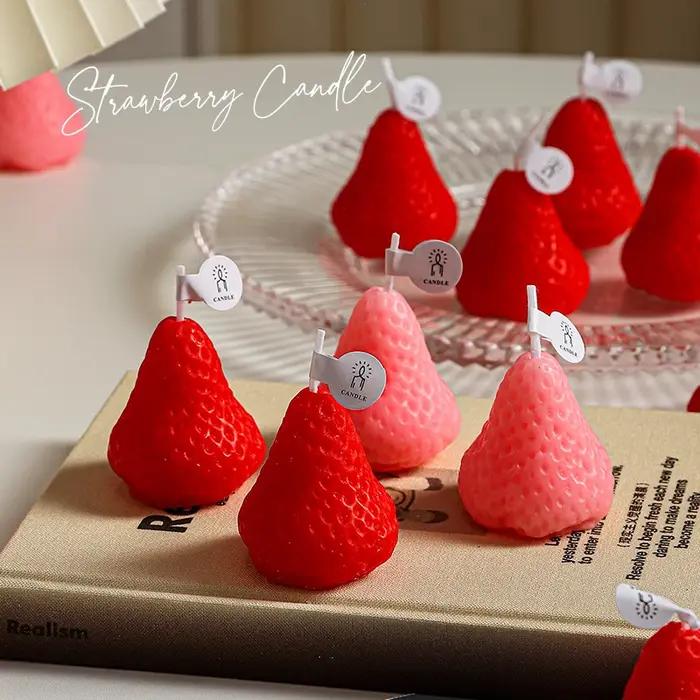 Cire de soja, bougies d'aromathérapie aux fraises