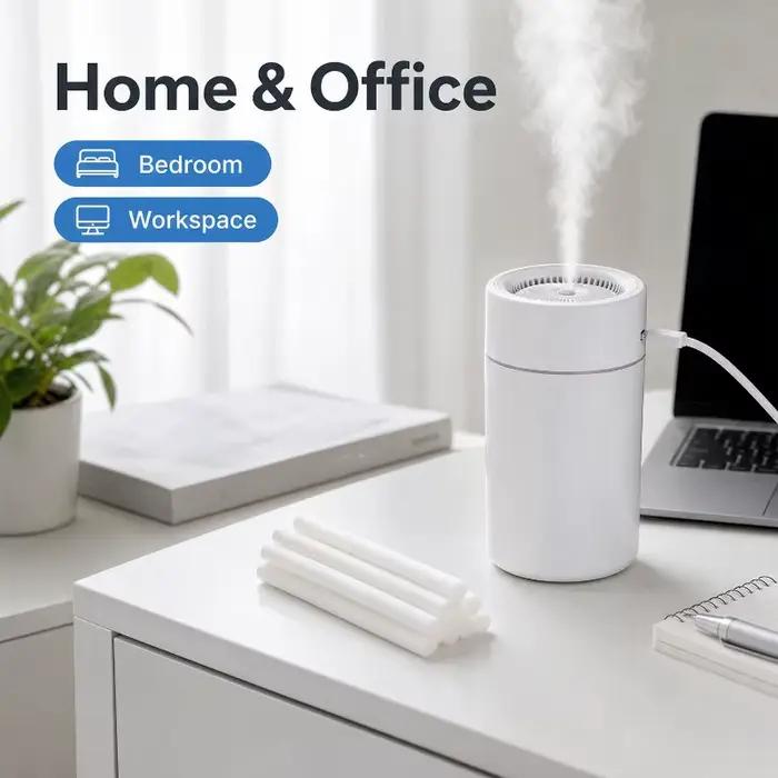 10/200 pièces Mini diffuseur d'air portable, recharges de bâtonnets de coton purs pour humidificateur, filtres, coton-tiges pour diffuseur d'arômes alimenté par USB