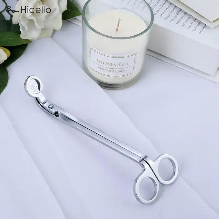 Coupe-mèche de bougie en acier inoxydable, ciseaux à bougie, coupe-mèche, tête ronde, 18cm, noir, Ro