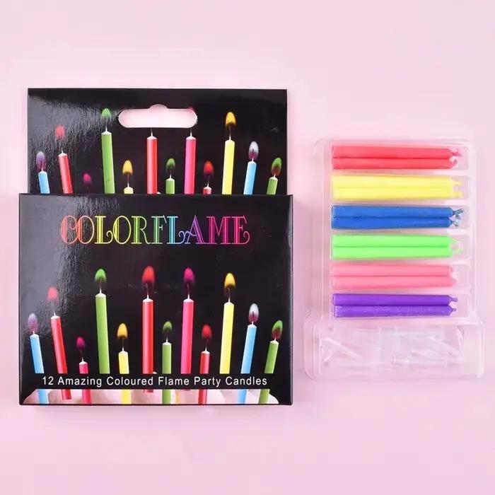 Bougies à flamme colorées multicolores