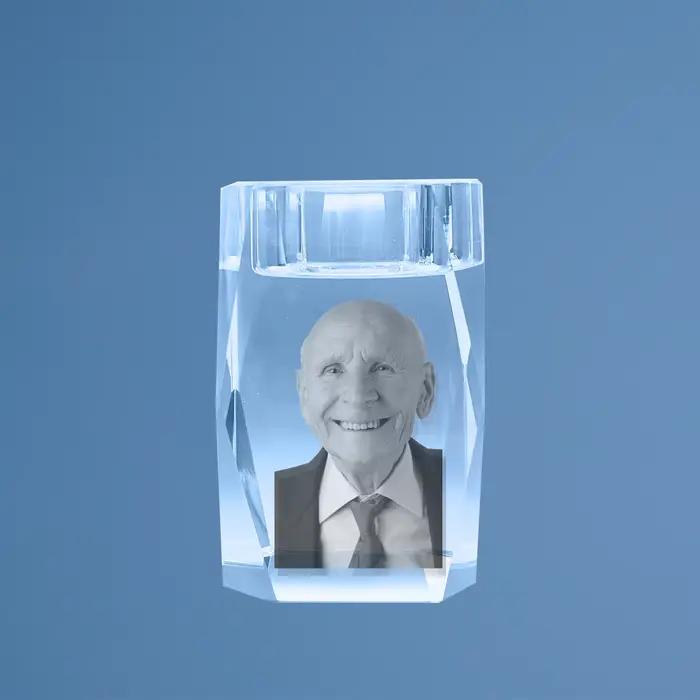 Bougeoir personnalisé avec image en cristal 3D