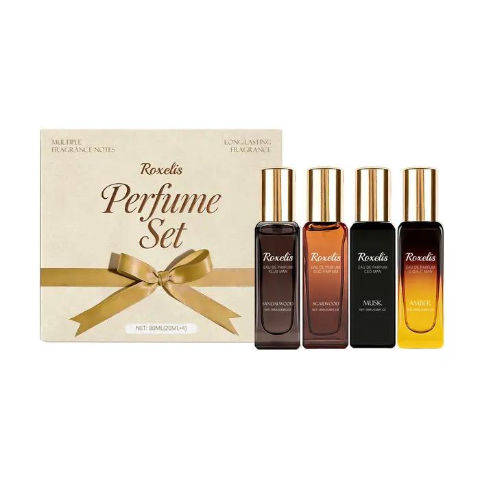 Coffret cadeau de parfums de luxe Roxelis avec plusieurs senteurs naturelles