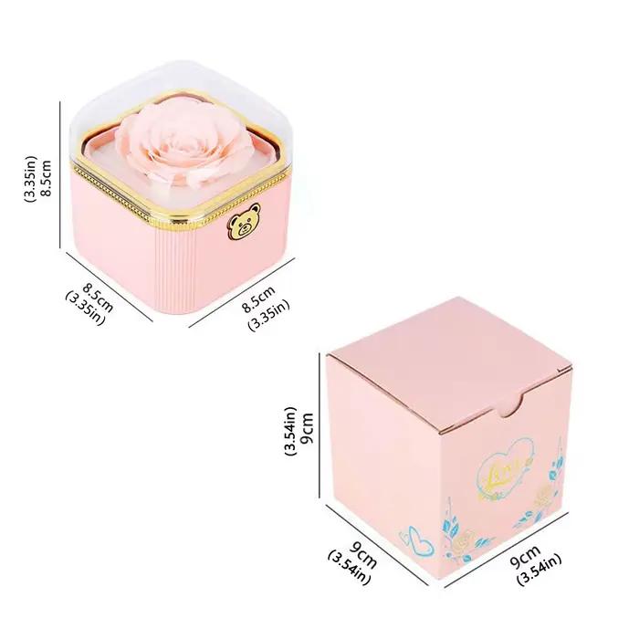 Boîte à bijoux cadeau surprise – Rose à rabat automatique parfumée