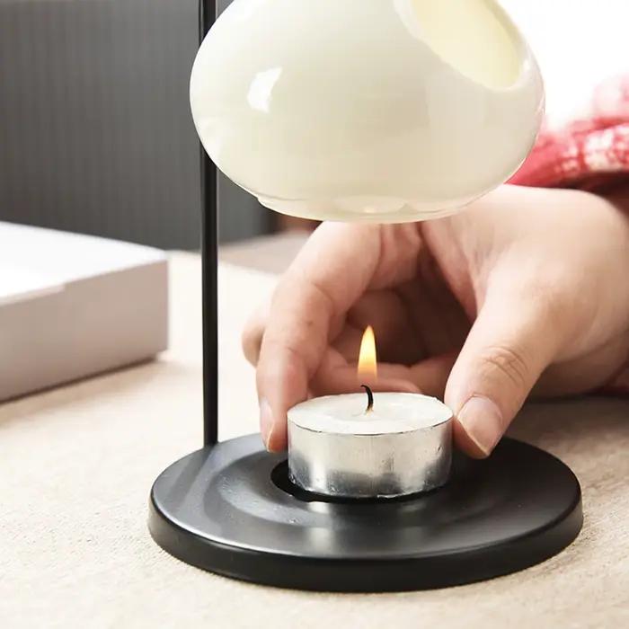 Brûleur d'huile essentielle en céramique pour salon, bureau, yoga, méditation, décoration de maison et cadeau pour occasions spéciales