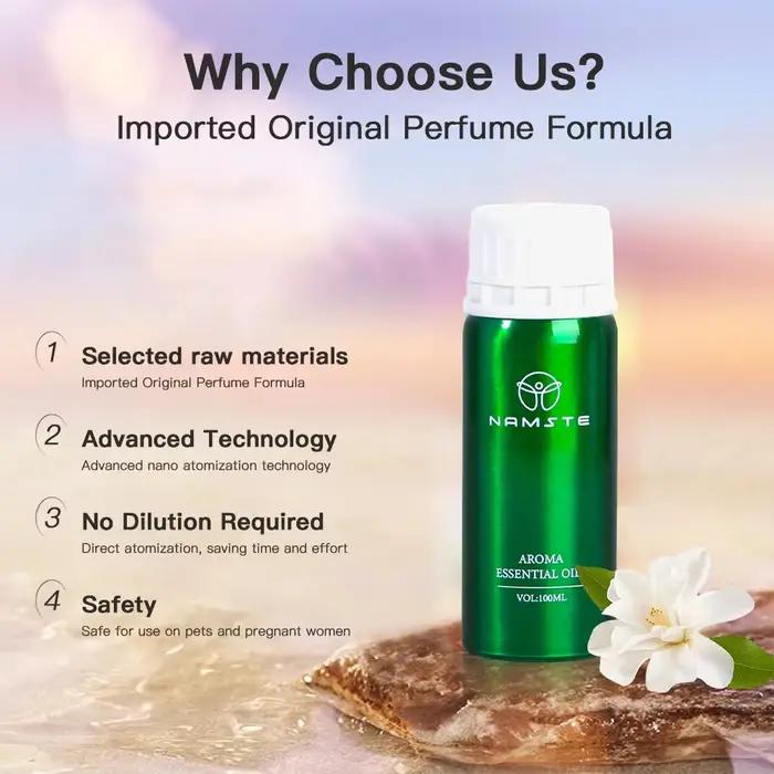 NAMSTE 100ml huiles essentielles d'harmonie pur naturel pour diffuseur humidificateur aromathérapie jasmin orchidée arôme huile parfum Spray