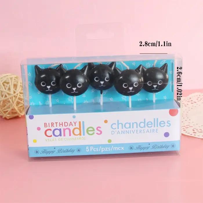 Lot de 5 bougies décoratives créatives en forme d'ours en peluche blanc