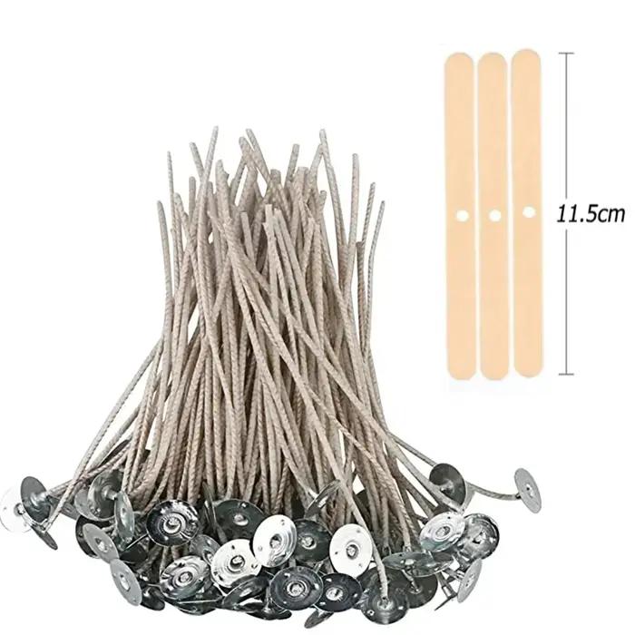 Mèches de bougie sans fumée pour cire de soja, gel ou paraffine, 103 pièces, noyau en pur coton, pour fabrication artisanale et cadeaux personnalisés