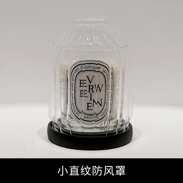 Bougie parfumée anti-poussière avec couvercle en verre coupe-vent, bougeoir résistant à la chaleur,