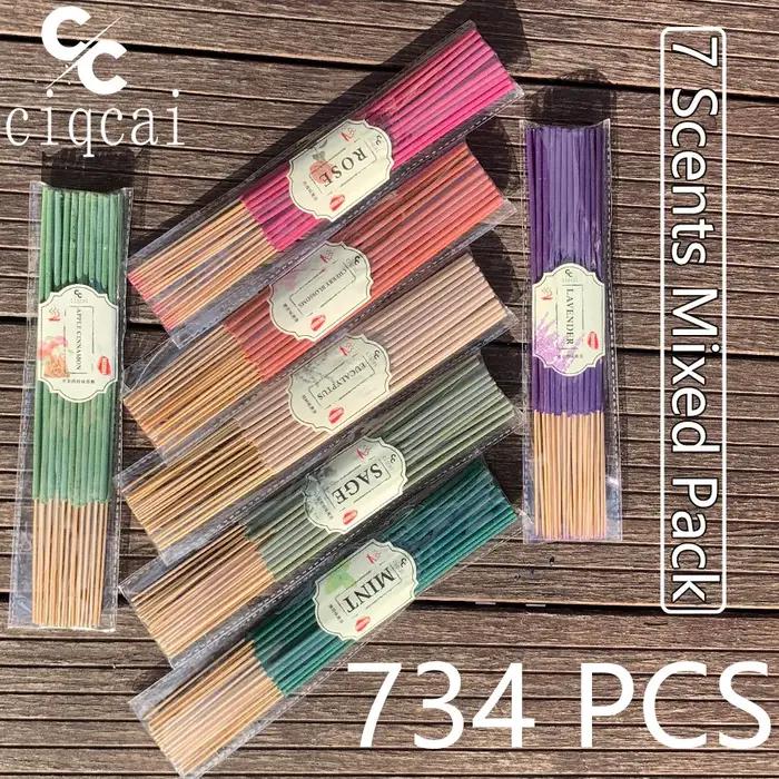 Ensemble de bâtonnets d'encens premium à forte senteur avec 7 parfums différents pour une ambiance apaisante et fraîche à la maison occasions spéciales