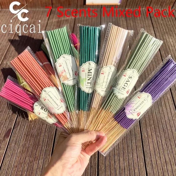 Ensemble de bâtonnets d'encens premium à forte senteur avec 7 parfums différents pour une ambiance apaisante et fraîche à la maison occasions spéciales