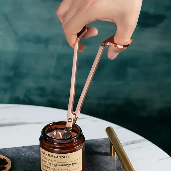Kit d'accessoires de bougie en acier inoxydable avec coupe-mèche, éteignoir, diffuseur, ensemble d'entretien, pour décoration et bien-être à la maison