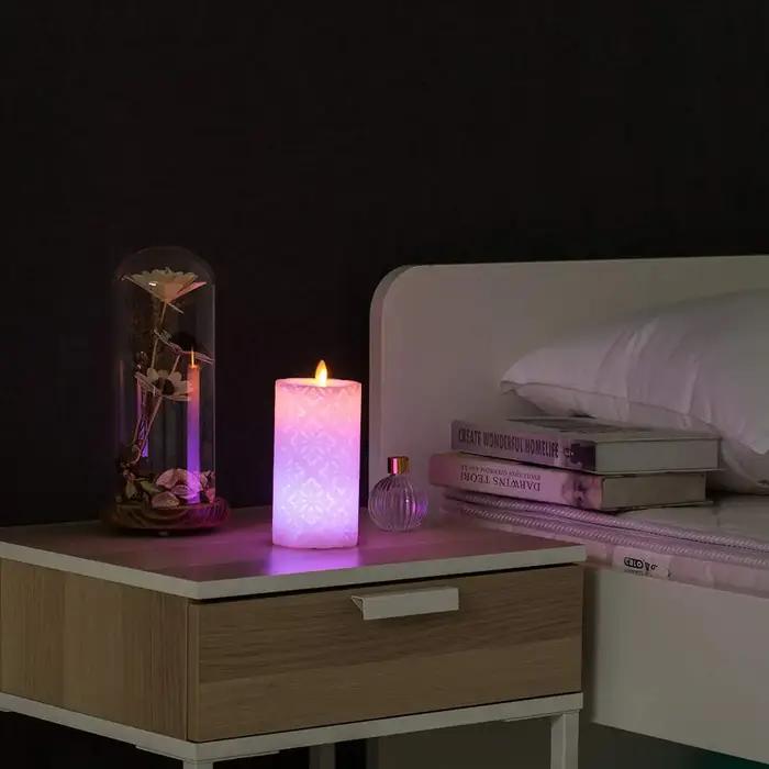 3/1 pièces bougies Led en cire véritable avec télécommande Led