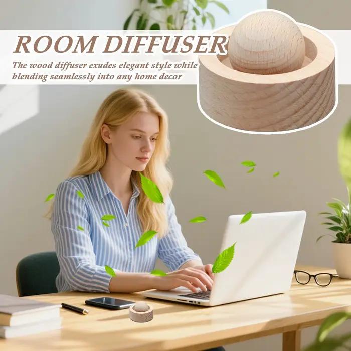 Diffuseur en bois pour la purification de l'air de la voiture, décoration de bureau, diffuseur de parfum d'ambiance pour le bureau, les voyageurs, les étudiants, les dortoirs