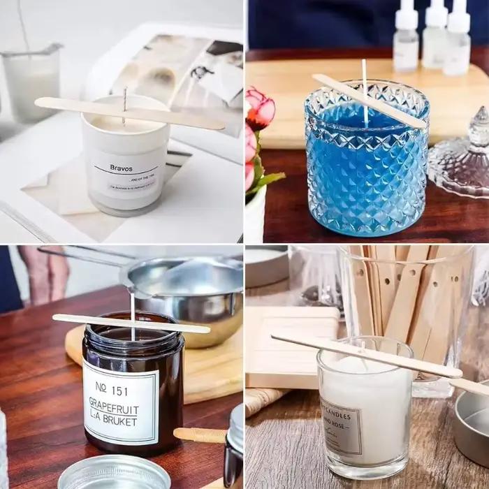 Mèches de bougie sans fumée pour cire de soja, gel ou paraffine, 103 pièces, noyau en pur coton, pour fabrication artisanale et cadeaux personnalisés