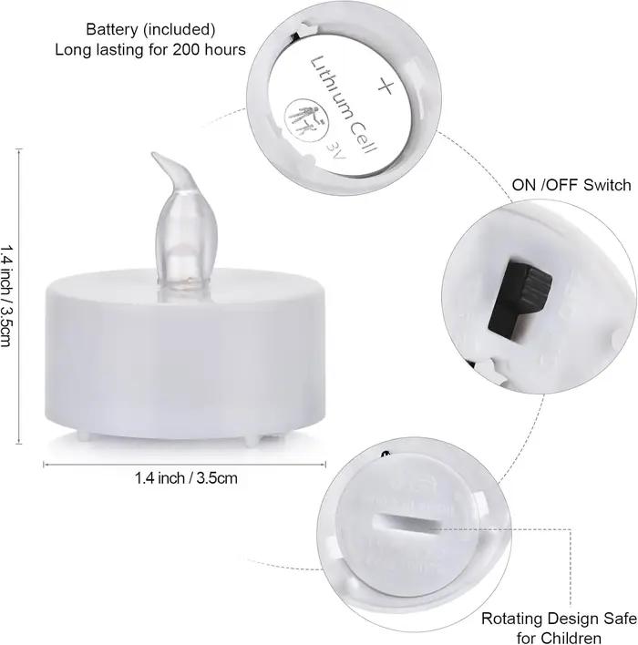 Bougie LED sans flamme, 1 pièce, lumière de thé, ornement romantique pour fête d'anniversaire, décor
