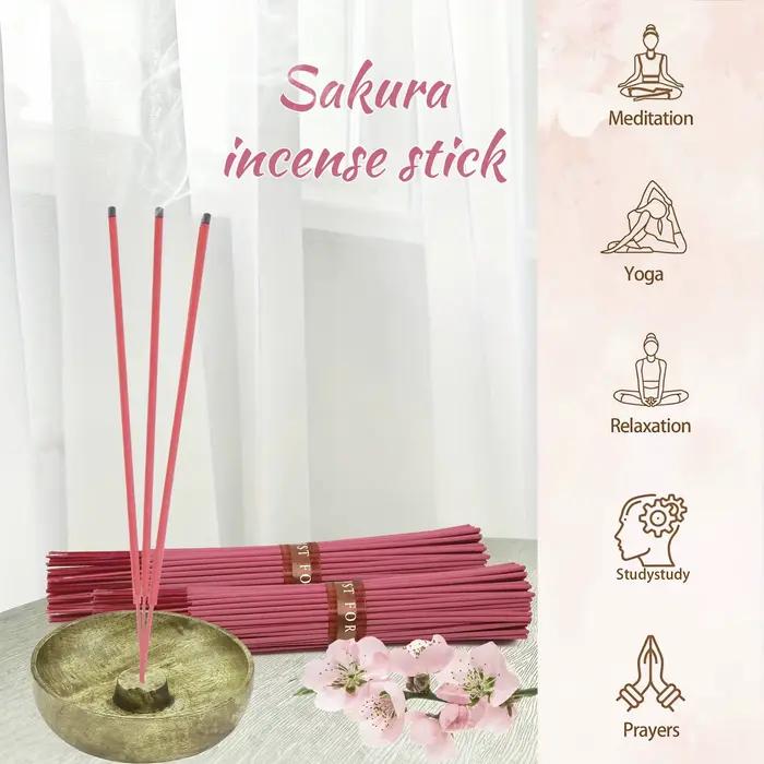 Bâtons parfumés naturels en fleurs de cerisier douces encens japonais bâton d'encens aromatique pour salon détente sophistiqué