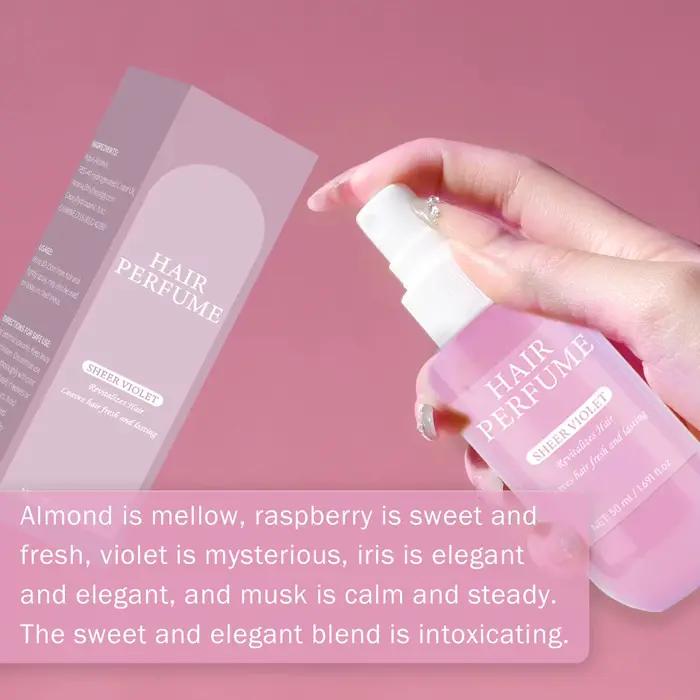 Parfum capillaire violet transparent pour femmes