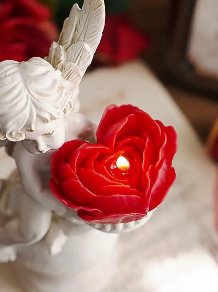 Bougie parfumée en forme de rose