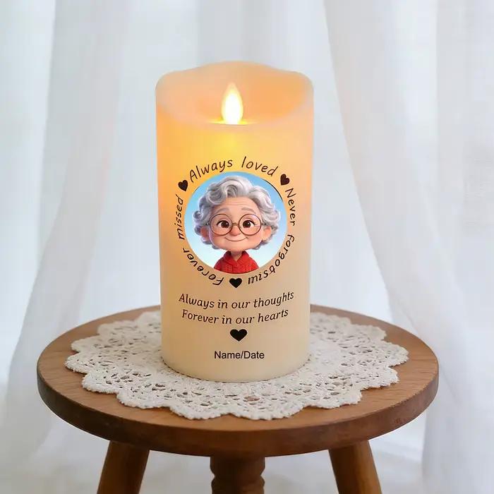 Bougie LED personnalisée forme pierre sans flamme pour commémoration intérieure et événements mémoriaux
