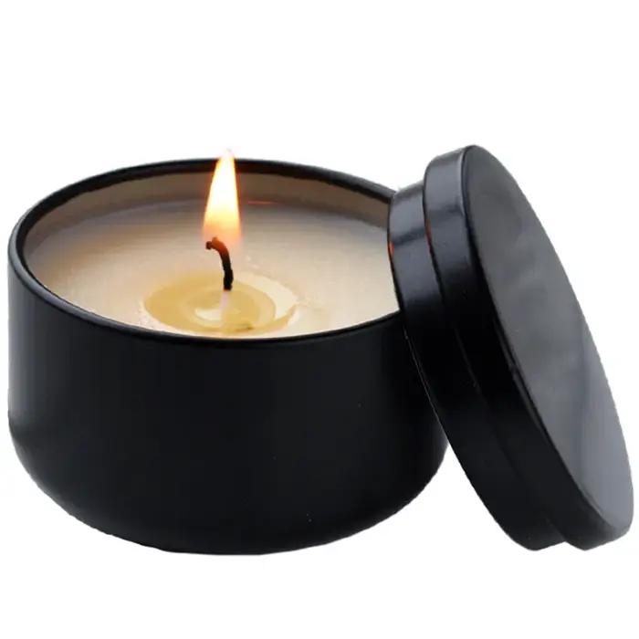 Lot de 4 bougies anti-moustiques à la citronnelle sans fumée, parfumées, portables, en boîte de voyage, pour extérieur, jardin, camping, coffret cadeau, décoration intérieure
