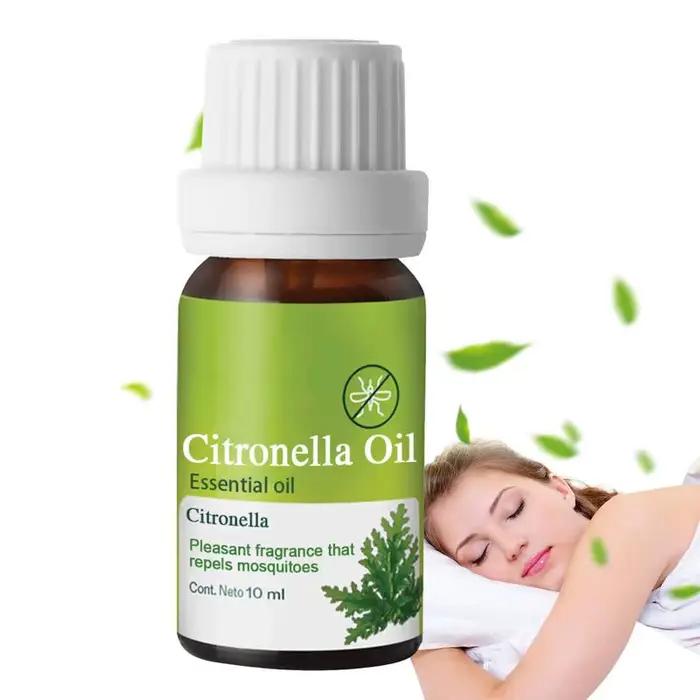 Huiles naturelles de citronnelle, parfum agréable, diffuseur d'huile essentielle de citronnelle, huile essentielle aromatique, répulsif contre les moustiques, 10ML
