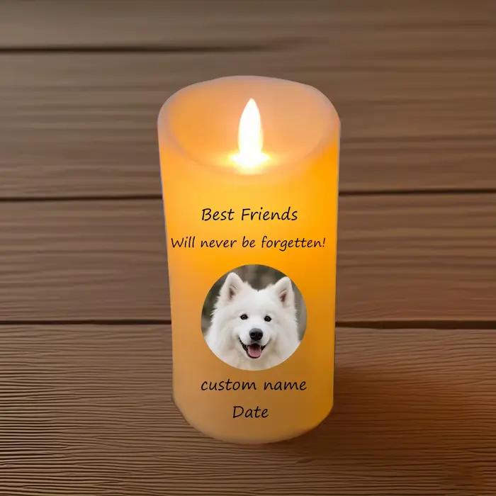 Bougie créative à faire soi-même avec photo et texte personnalisés, bougie LED sans flamme à piles a