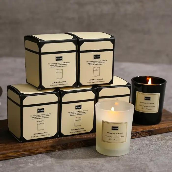 Bougies parfumées aromathérapeutiques en cire de soja pour la décoration de maison romantique et bien-être à offrir pour Noël occasions spéciales