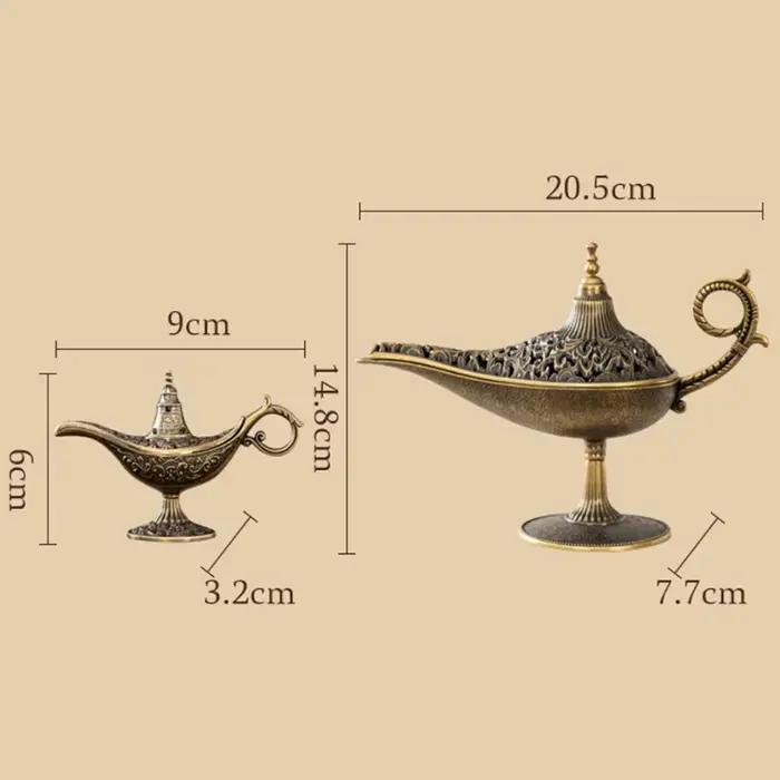Brûleur d'encens en métal de style antique multifonction pour brûler encens ou parfum, bougeoir romantique et décoration d'intérieur pour maison ou bureau occasions spéciales