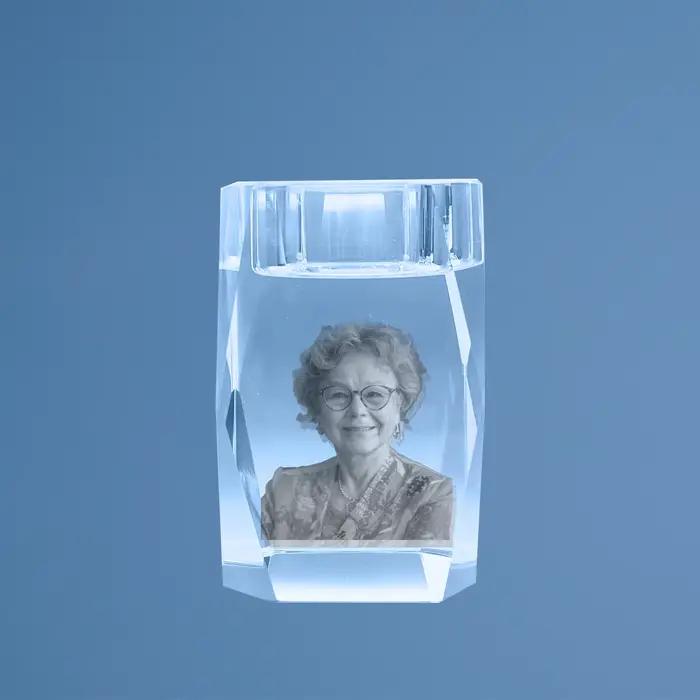 Bougeoir personnalisé avec image en cristal 3D