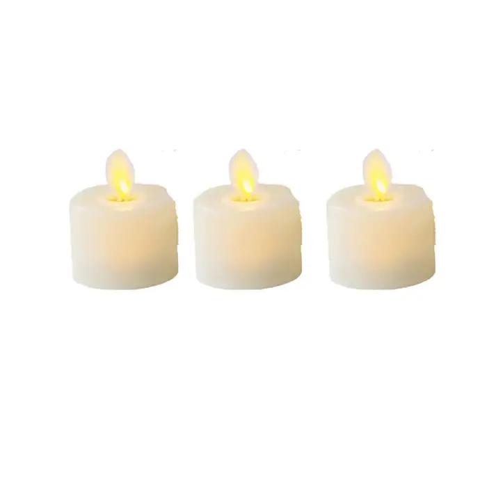 Bougies chauffe-plat LED à mèche mobile blanc chaud