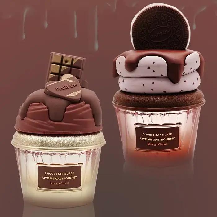 Parfum gourmand WARMKISS note de guimauve vanille café chocolat concentration saveur durable pour homme femme occassions spéciales