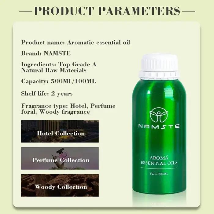 NAMSTE 500ml huiles essentielles de luxe naturel pur pour diffuseur humidificateur aromathérapie jasmin orchidée arôme huile parfum spray