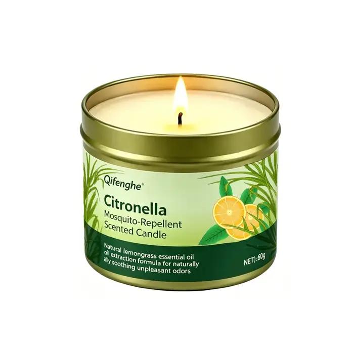 Bougie parfumée anti-moustiques à la citronnelle