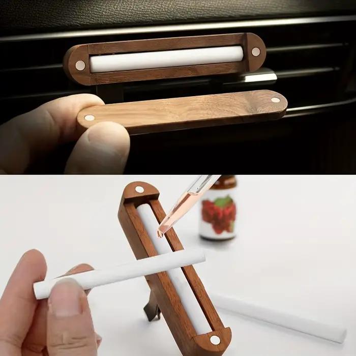 Diffuseur de parfum pour voiture en bois, clip diffuseur d'aromathérapie, diffuseur en bois, accessoires décoratifs pour voiture, système de ventilation automobile