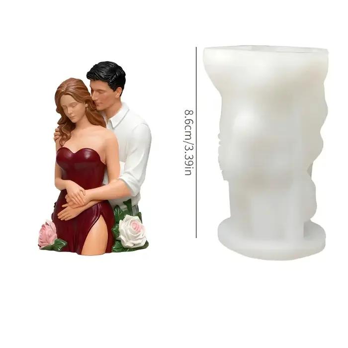 Moule à bougie romantique pour la Saint-Valentin, couple d'anges 3D, facile à démouler, outils de br