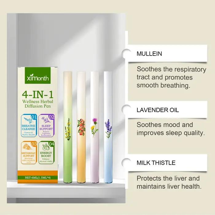 Bâtonnets de combinaison d'herbes naturelles pour diffuseur d'aromathérapie avec quatre saveurs uniques pour bien-être quotidien harmonieux et relaxation durable