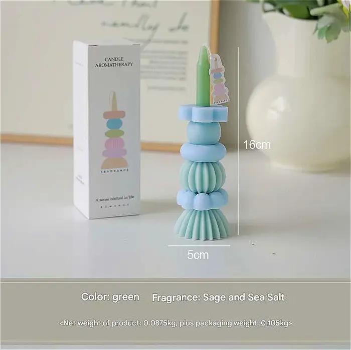 Bougie empilable arc-en-ciel parfumée pour blocs de construction