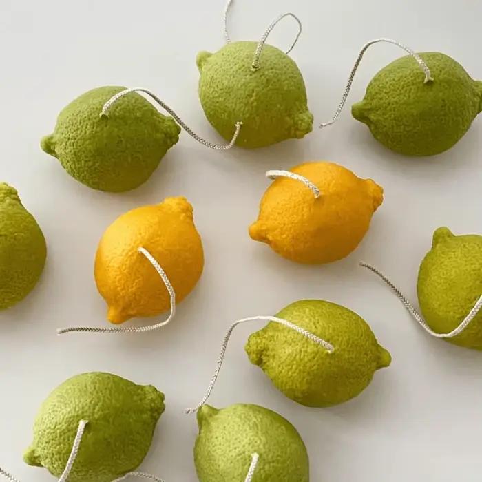 Bougie parfumée au citron réaliste et mignonne