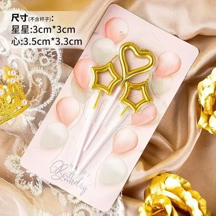 Bougies de décoration d'anniversaire en forme d'étoile à cinq branches, bougies d'anniversaire pour